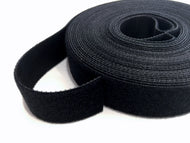 AIRNIX 3/4" X 20' Black Nylon Cable Tie Roll, Double-Sided Hook & Loop